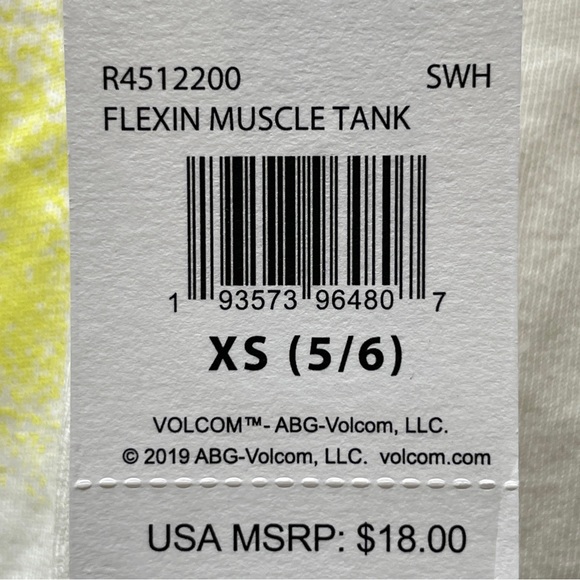 Volcom Girls Flexin Muscle Tank Style R4512200 size XS (5/6) cream color - Picture 5 of 7